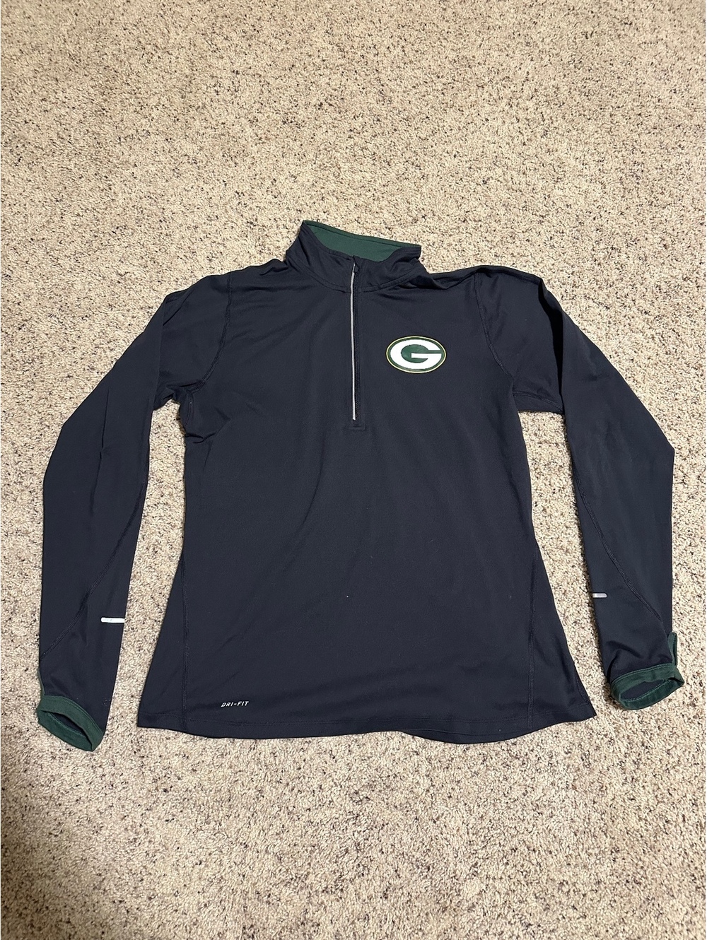 Nike NFL Green Bay Packers Dri-FIT Long Sleeve Quarter Zip Pullover - Men's L